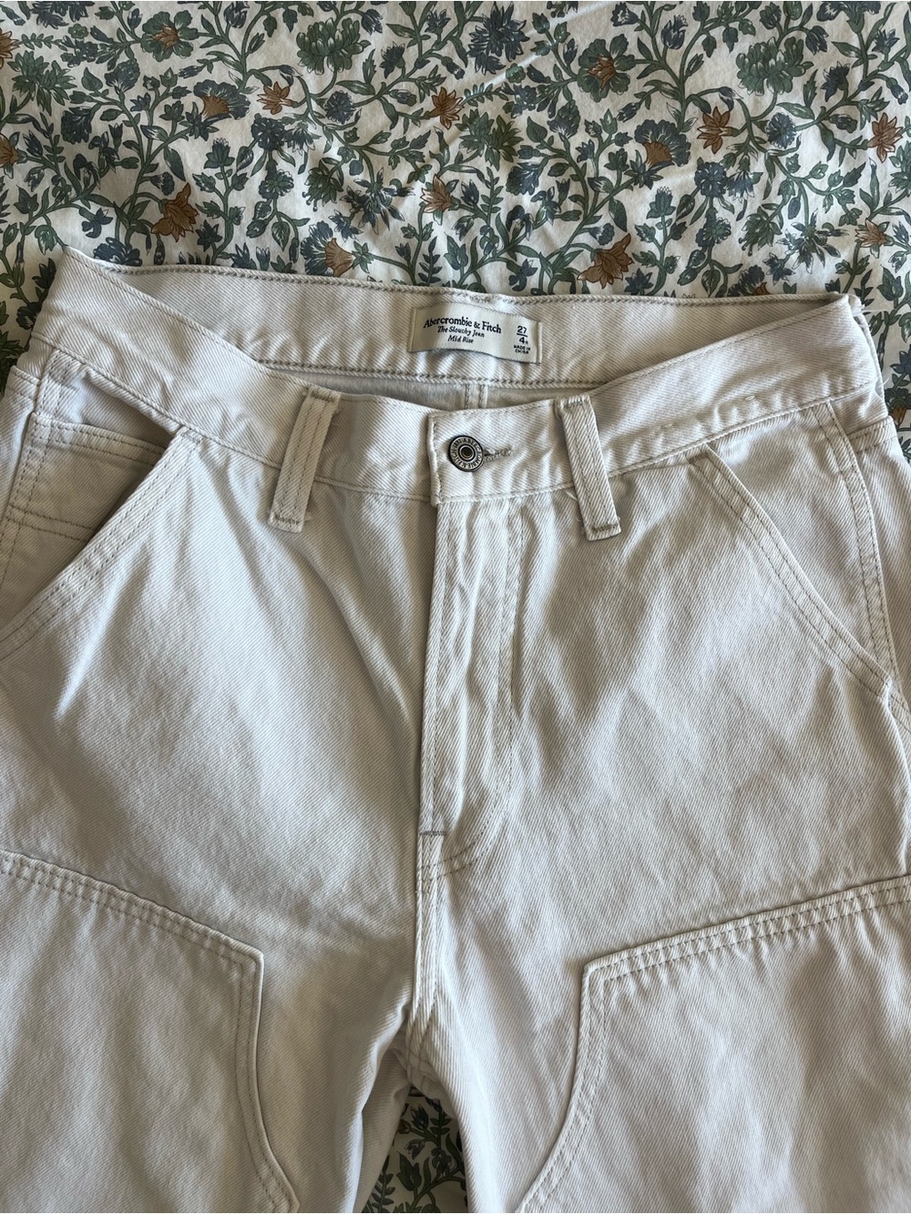 Abercrombie & Fitch Off-White slouchy Jeans sz 27